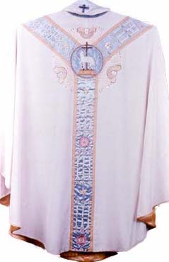 Hand-embroidered vestments worn at National Thanksgiving pilgrimage in 1945.