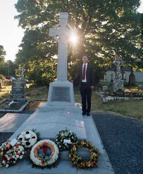 Michael Davitt visits the grave of his great grandfather Michael Davitt